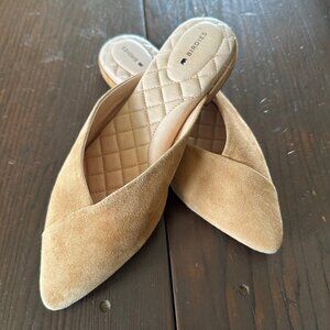 Birdies Beige Suede Mules